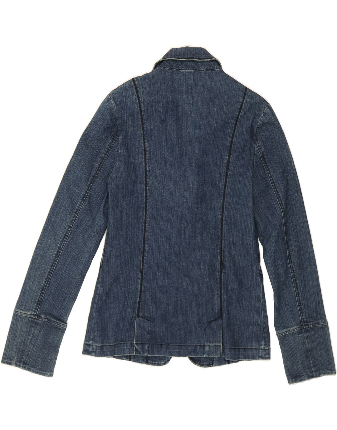 VINTAGE Womens Denim Blazer Jacket IT 44 Medium Blue Cotton Vintage Vintage and Second-Hand Vintage from Messina Hembry 