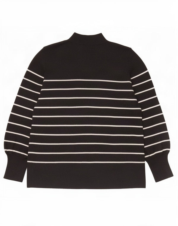 Marks & Spencer Damen-Pullover mit Rollkragen, Gr. 18, XL, Schwarz gestreift