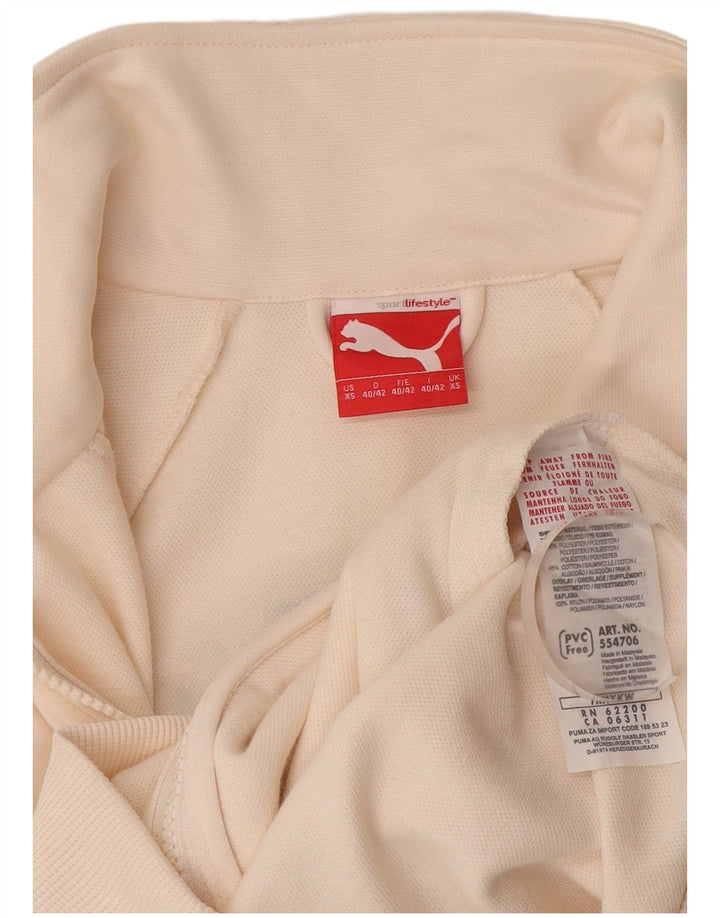 Puma Womens Graphic Trainingsanzug Top Jacke UK 6 XS Weiß Polyester