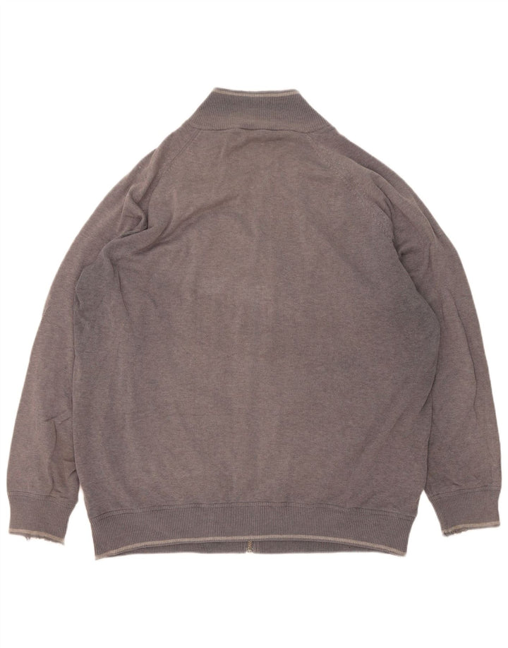 Marks & Spencer Herren-Cardigan-Pullover XL aus grauer Baumwolle