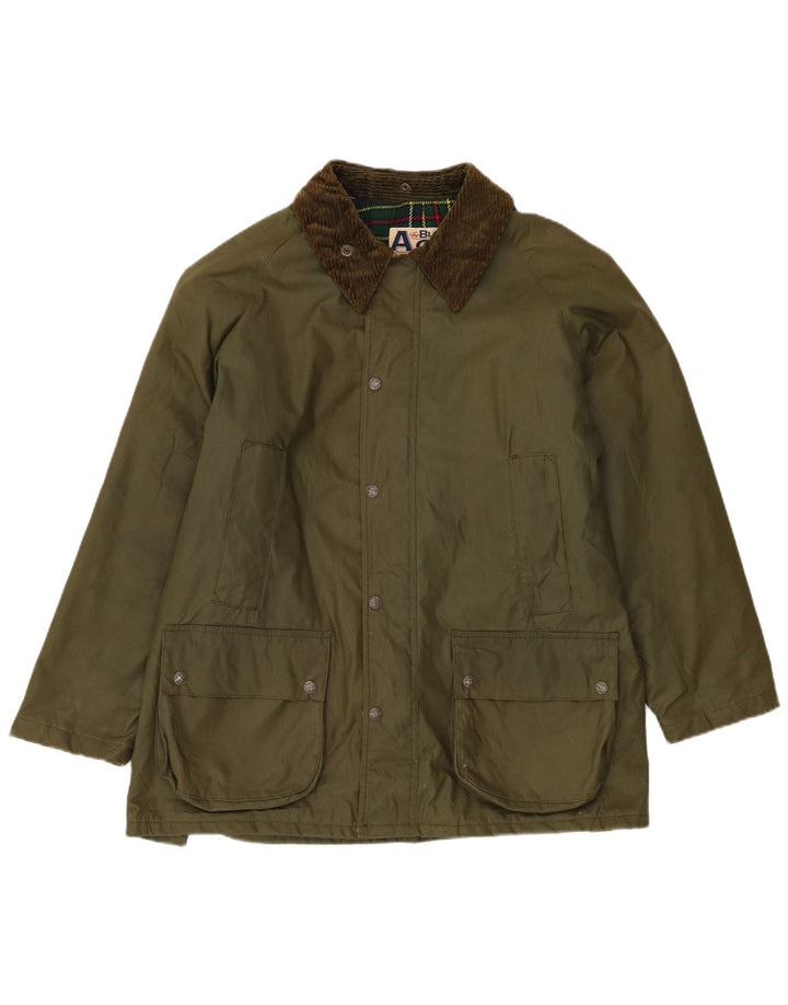 Carrera Herrenjacke aus gewachster Baumwolle, Gr. 36, klein, grünes Acryl