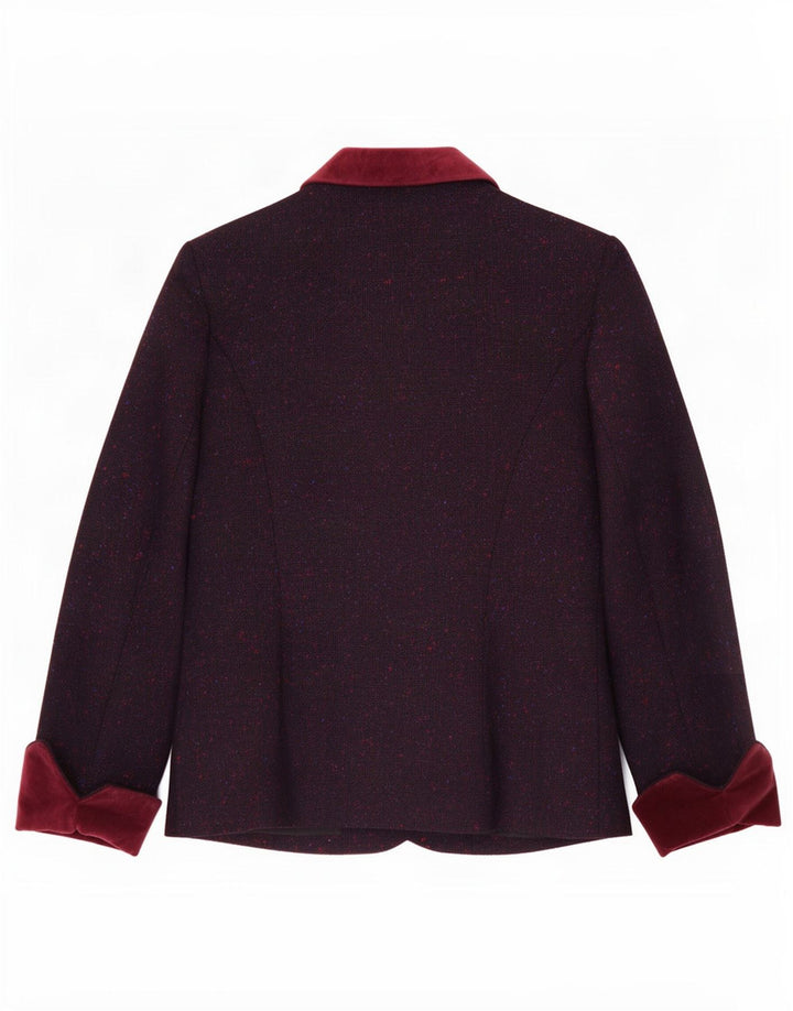Reldan Damen-Blazerjacke mit 3 Knöpfen, UK 14, mittleres Burgunderrot, gefleckte Schurwolle