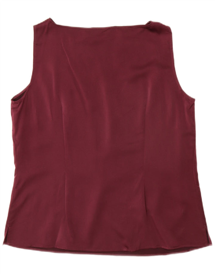 Marks & Spencer Damen ärmelloses Blusenoberteil UK 18 XL Burgunderrot Polyester