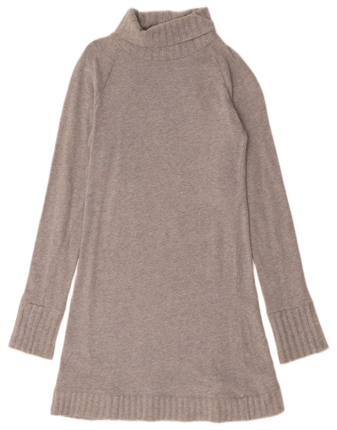 Zara Damen Langarm-Pulloverkleid mit Rollkragen, Gr. 12, Mittelgrau