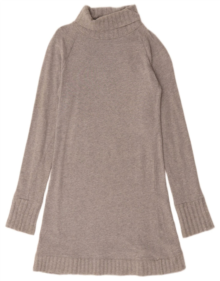 Zara Damen Langarm-Pulloverkleid mit Rollkragen, Gr. 12, Mittelgrau