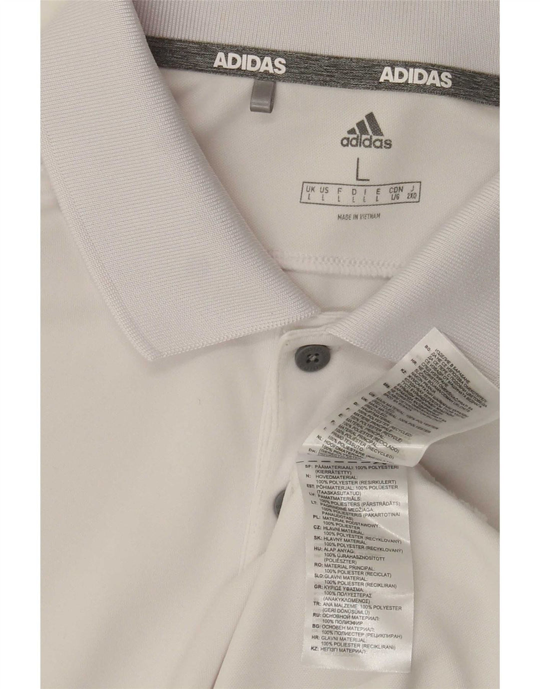 Adidas Herren-Poloshirt, groß, aus weißem Polyester