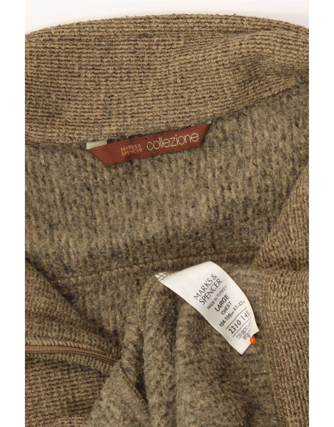 Marks & Spencer Herren-Trainingsanzug, Oberteil, Jacke, groß, Khaki, geflecktes Polyester