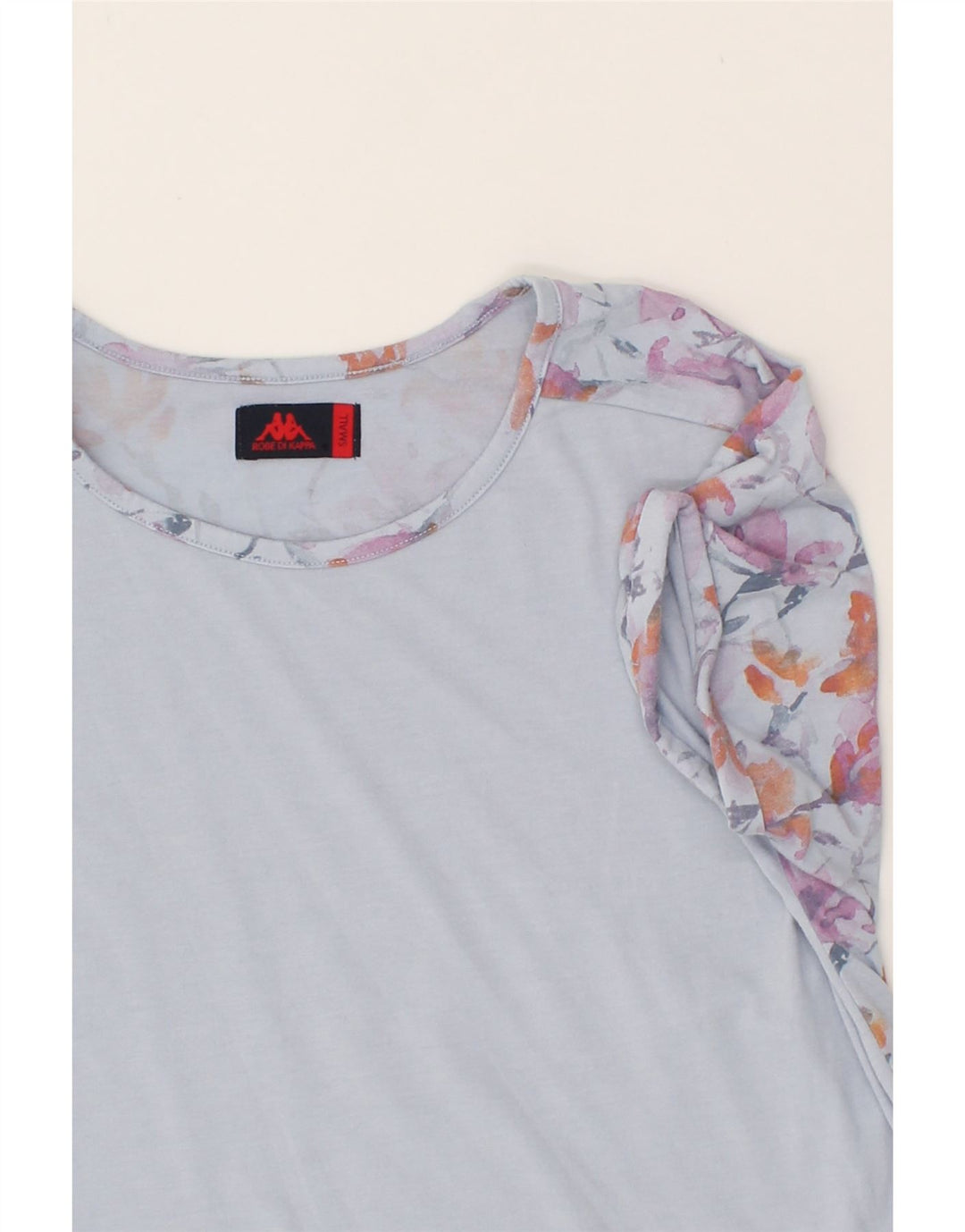 KAPPA Womens Oversized T-Shirt Top UK 10 Small Blue Floral Vintage Kappa and Second-Hand Kappa from Messina Hembry 