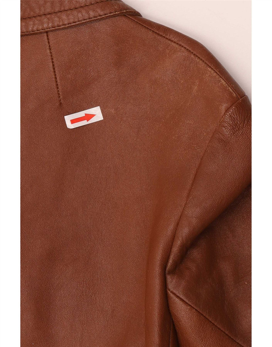 Vintage Damen 3-Knopf-Lederjacke UK 8 Small Brown