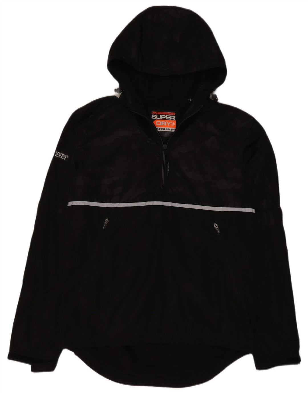Superdry Herren Kapuzenpullover Regenjacke UK 40 Large Schwarz Polyester