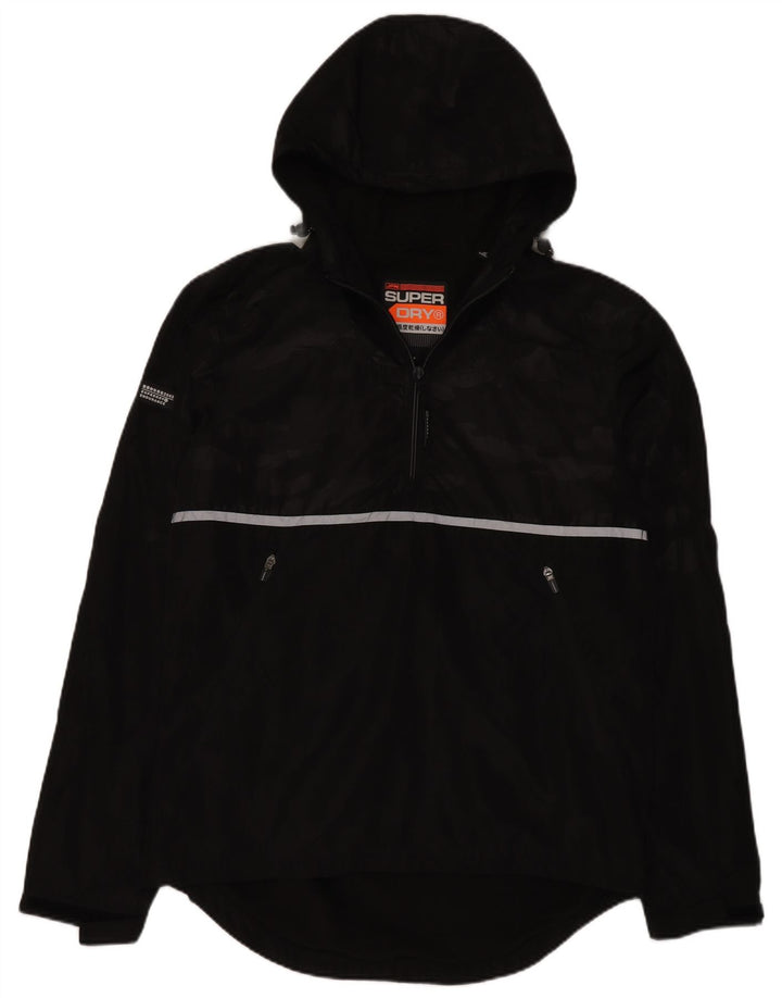 Superdry Herren Kapuzenpullover Regenjacke UK 40 Large Schwarz Polyester