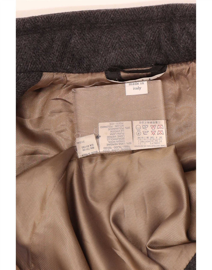 Marella Womens Military Zweireihiger Mantel UK 10 Small Graue Wolle