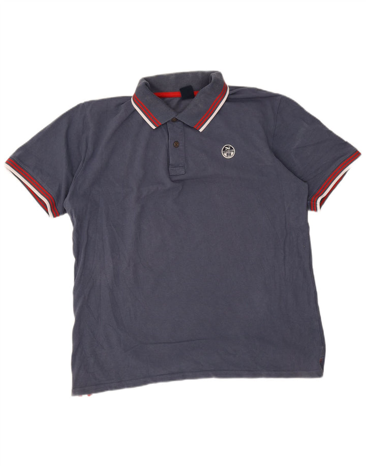 North Sails Herren-Poloshirt, große marineblaue Baumwolle