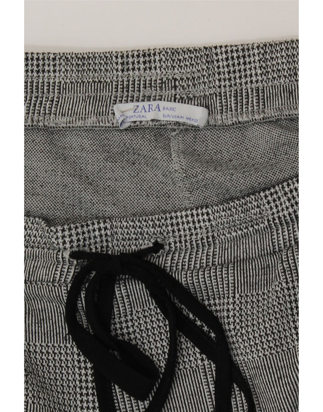 Zara Damen Crop-Trainingshose UK 12 Mittelgrauer Hahnentritt
