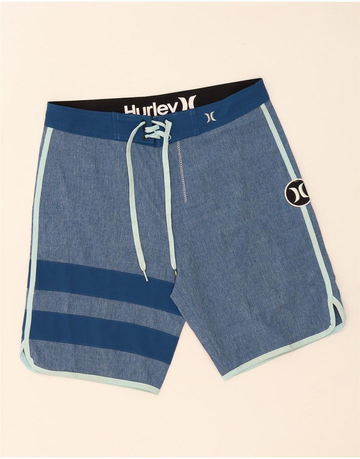 Harley Herren-Badeshorts in mittelblauem Farbblockdesign