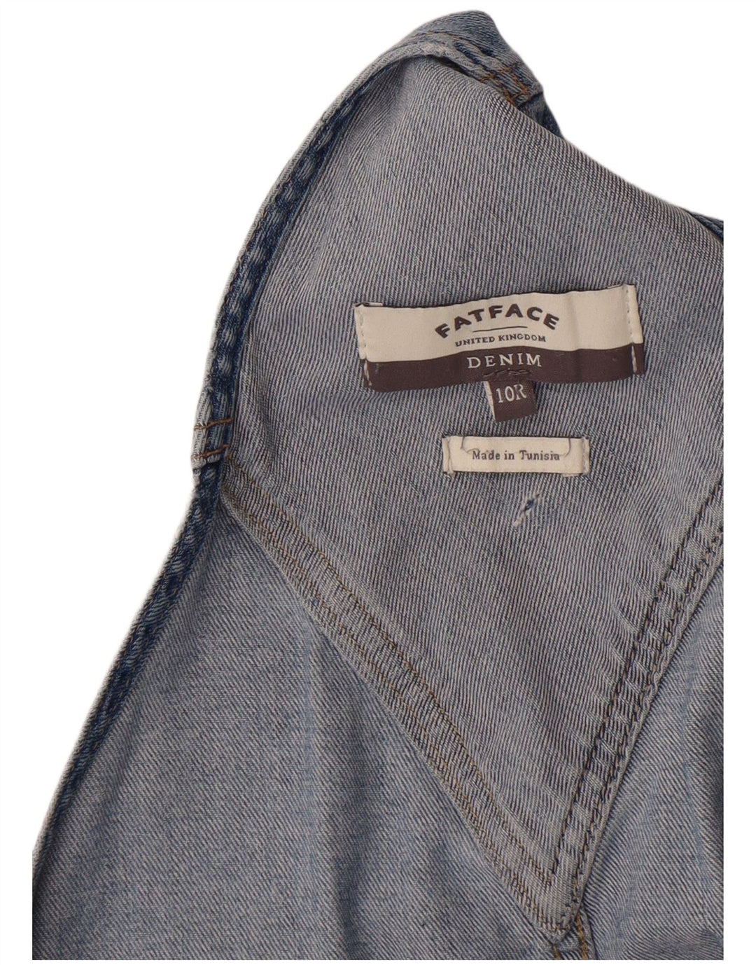 Fat Face Damen Latzhose Denim Shorts UK 10 Small W34 Blau