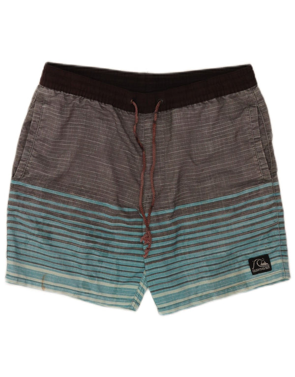 Quiksilver Herren-Badeshorts, Größe S, W29, L7, grau gestreift, Polyester