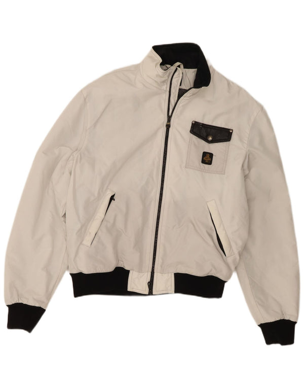 Refrigiwear Mens Bomber Jacket UK 40 Large White Colourblock Polyamide