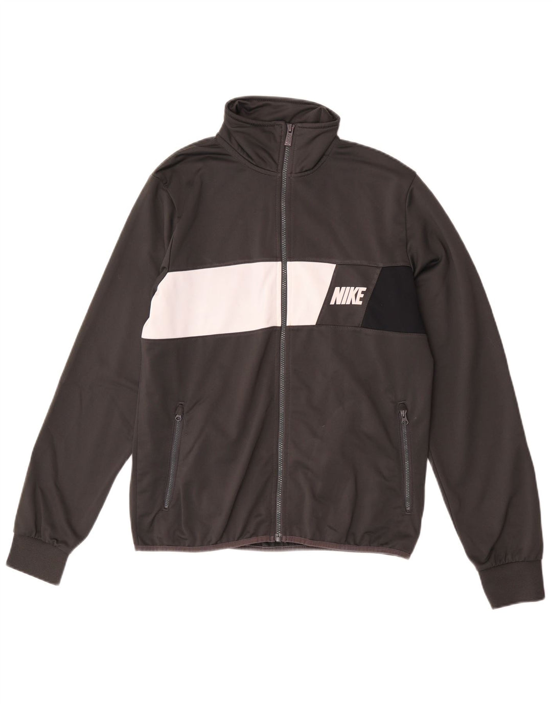 Nike Herren-Trainingsanzugoberteil mit Grafik, Mittelgrau, Farbblock