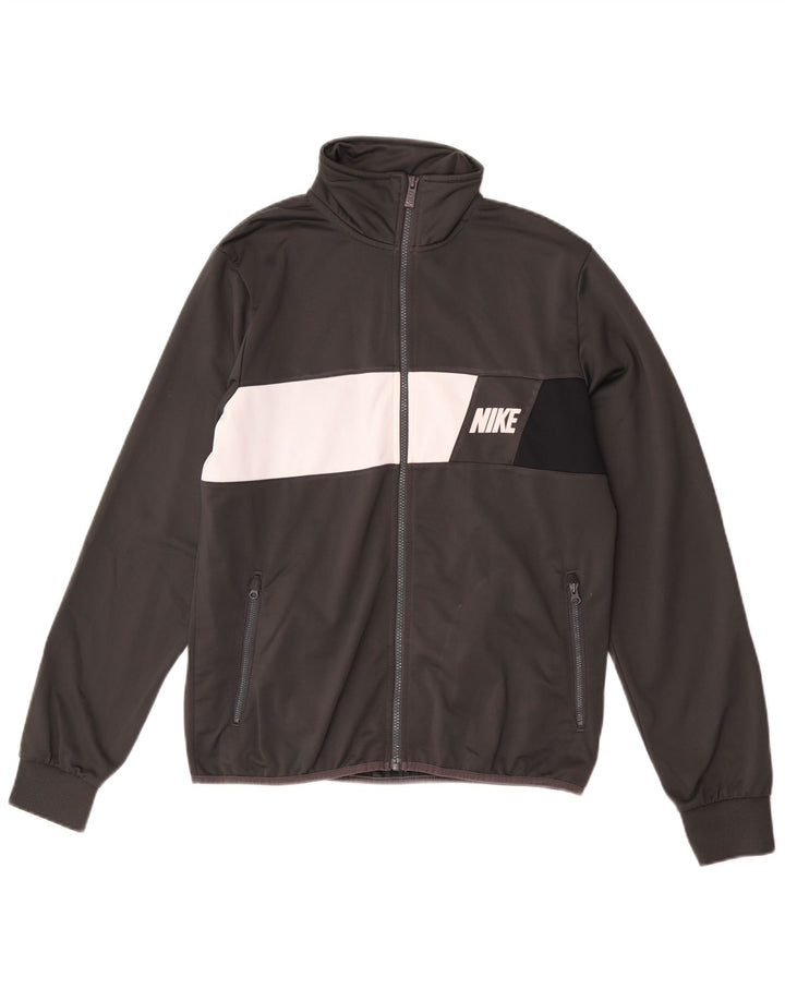 Nike Herren-Trainingsanzugoberteil mit Grafik, Mittelgrau, Farbblock