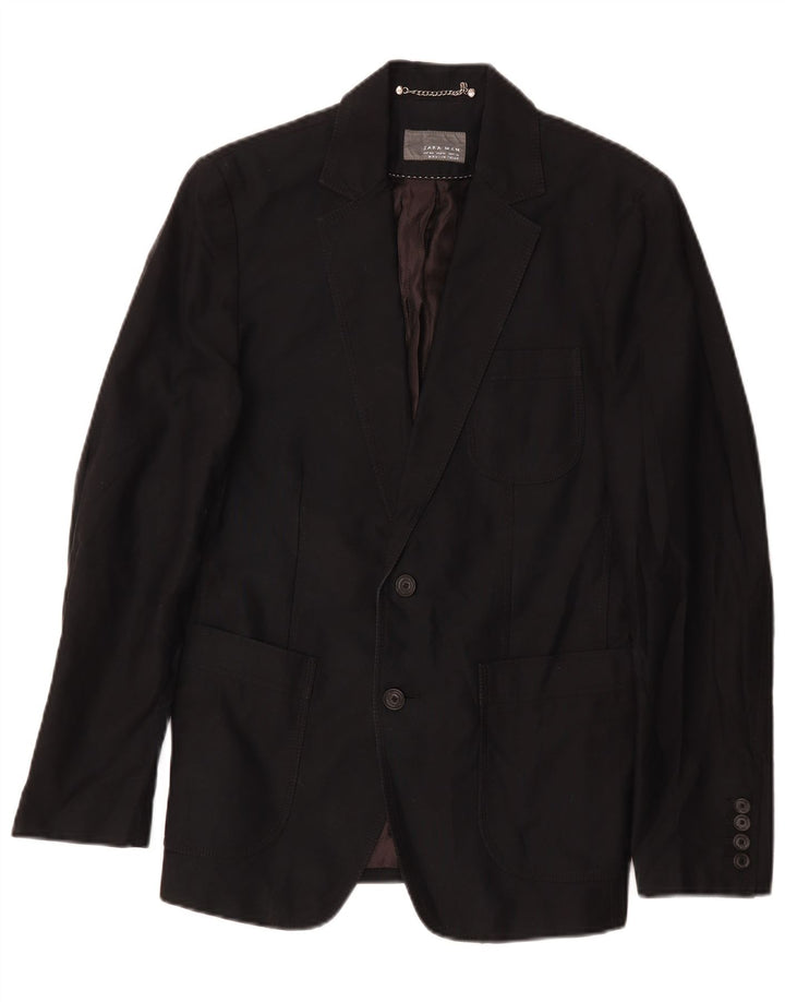 Zara Herren-Blazer mit 2 Knöpfen, EU 46, klein, Marineblau