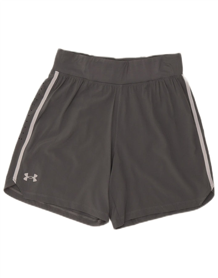 UNDER ARMOUR Damen Sportshorts UK 14 Mittelgraues Polyester