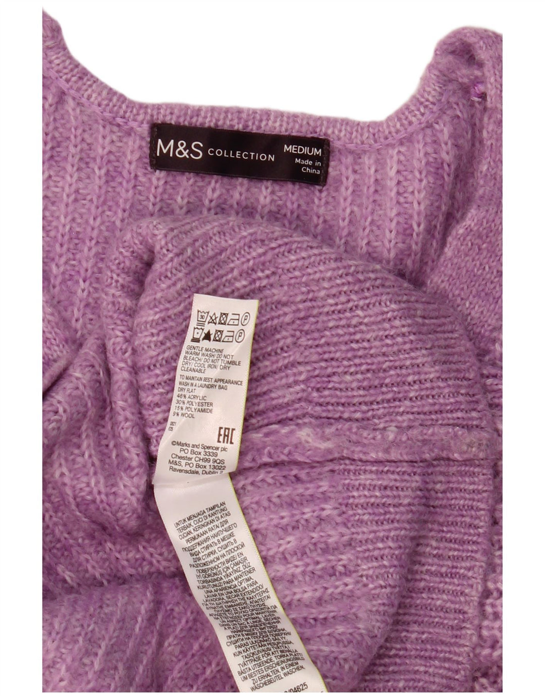 Marks & Spencer Damen-Pullover in Übergröße mit V-Ausschnitt, Gr. 14, Mittelviolett