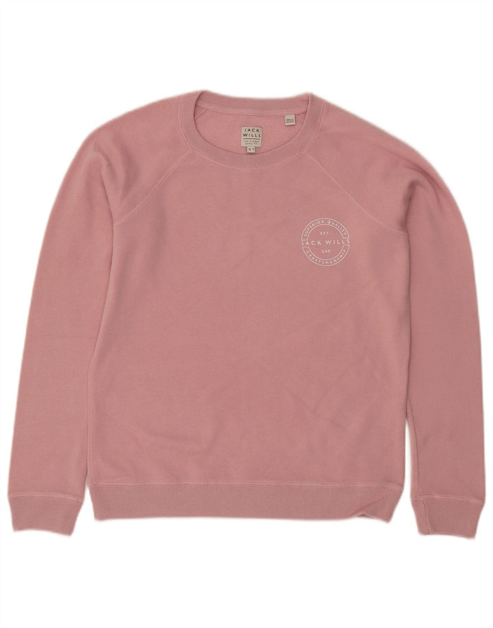 JACK WILLS Damen-Sweatshirt-Pullover in Übergröße, Gr. 10, Größe S, rosa, Baumwolle