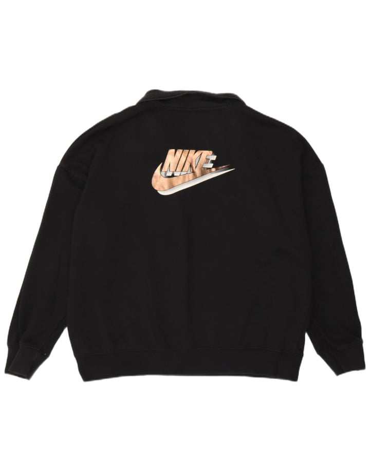 NIKE Damen-Sweatshirt mit übergroßem Grafikmotiv, Gr. 14, mittelschwarz
