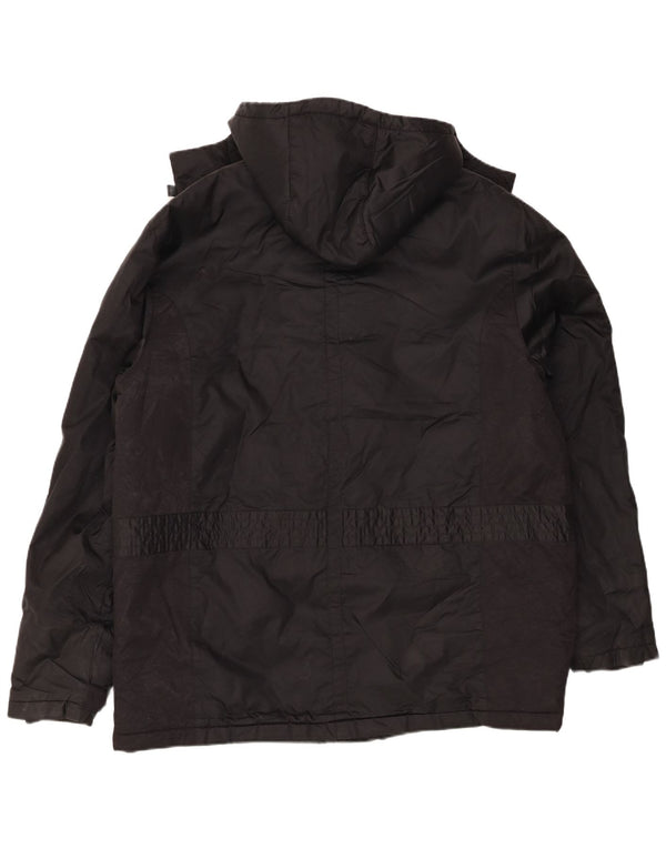 Adidas Herren Kapuzen-Utility-Jacke UK 40 Large Schwarz Polyamid
