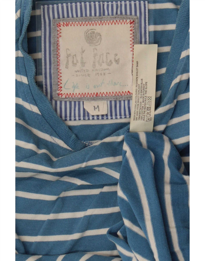 Fat Face Herren-T-Shirt-Oberteil aus mittelblauer, gestreifter Baumwolle
