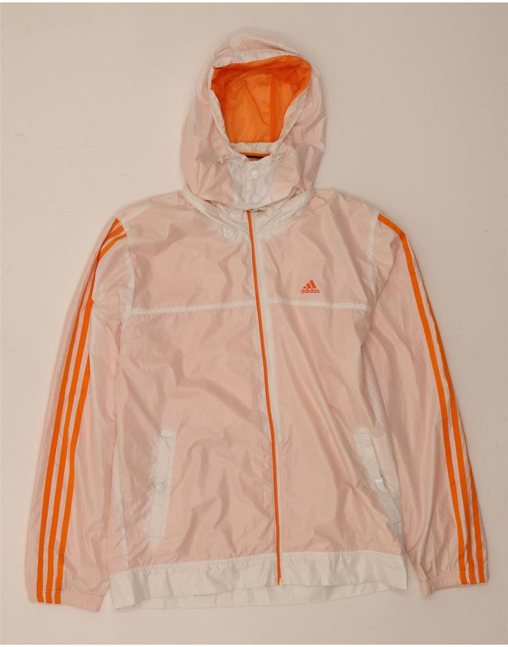 Adidas Herren Graphic Hooded Rain Jacket UK 38 Mittelweißes Polyester