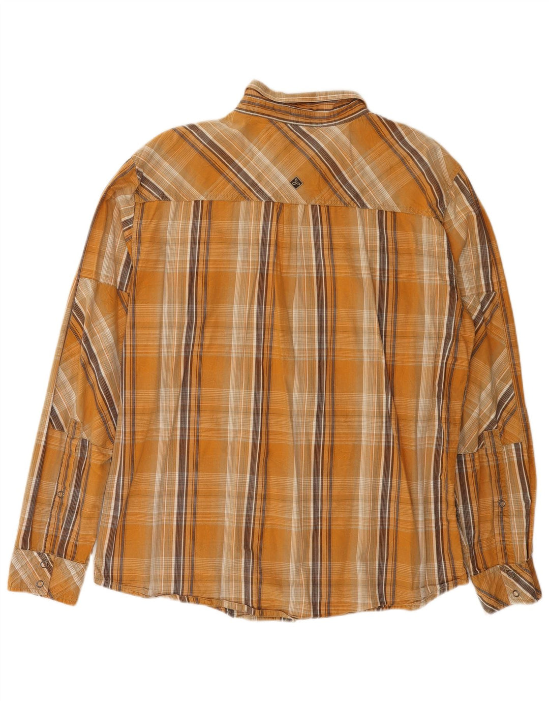Prana Herrenhemd XL, gelb kariert, Baumwolle