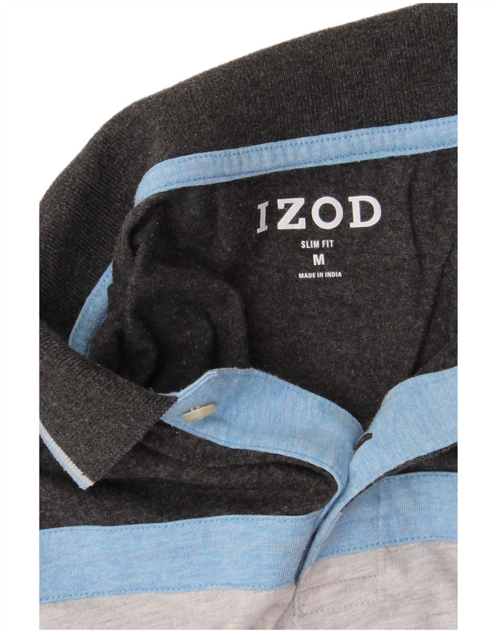Izod Herren-Poloshirt in schmaler Passform, mittelgrau, Farbblock