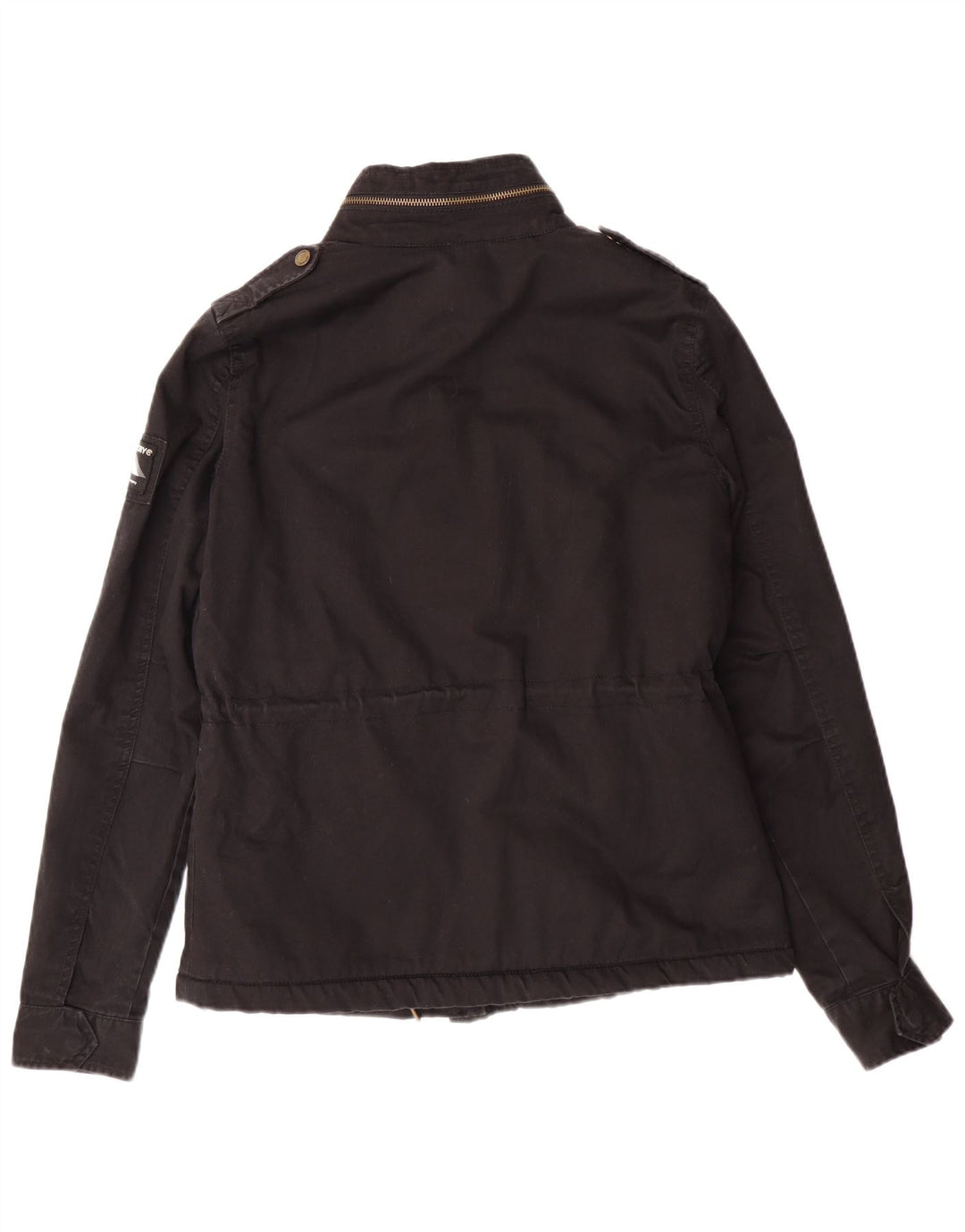 SUPERDRY Damen Militärjacke UK 10 Small Schwarz Baumwolle