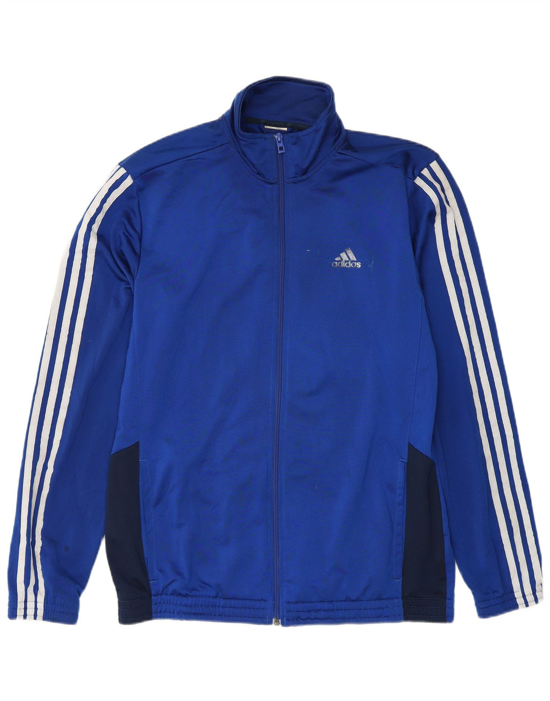 Adidas Herren-Trainingsanzug-Oberteiljacke UK 40/42 Mittelblaues Colourblock-Polyester