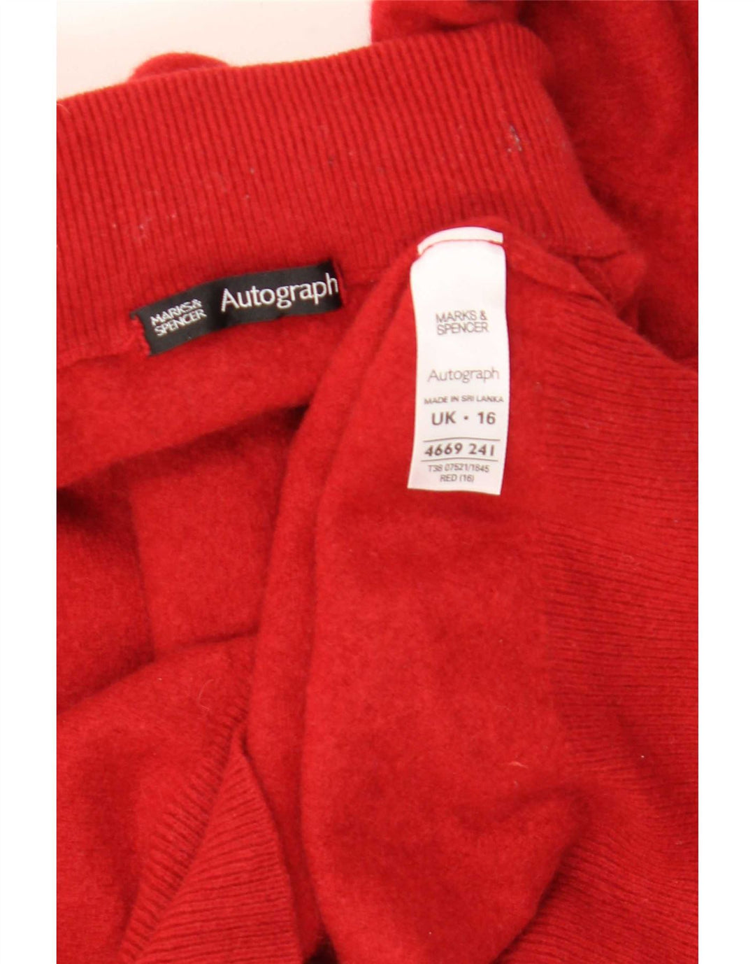 Marks & Spencer Damen Crop Rollkragenpullover Pullover UK 16 Large Rot