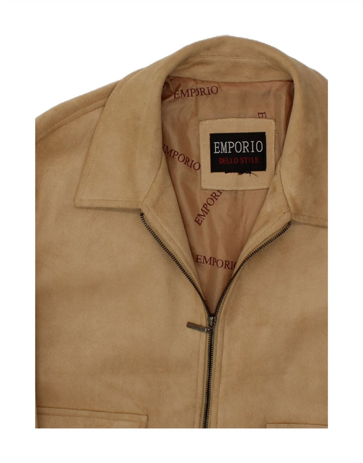 VINTAGE Womens Bomber Jacket UK 20 2XL Beige Vintage Vintage and Second-Hand Vintage from Messina Hembry 