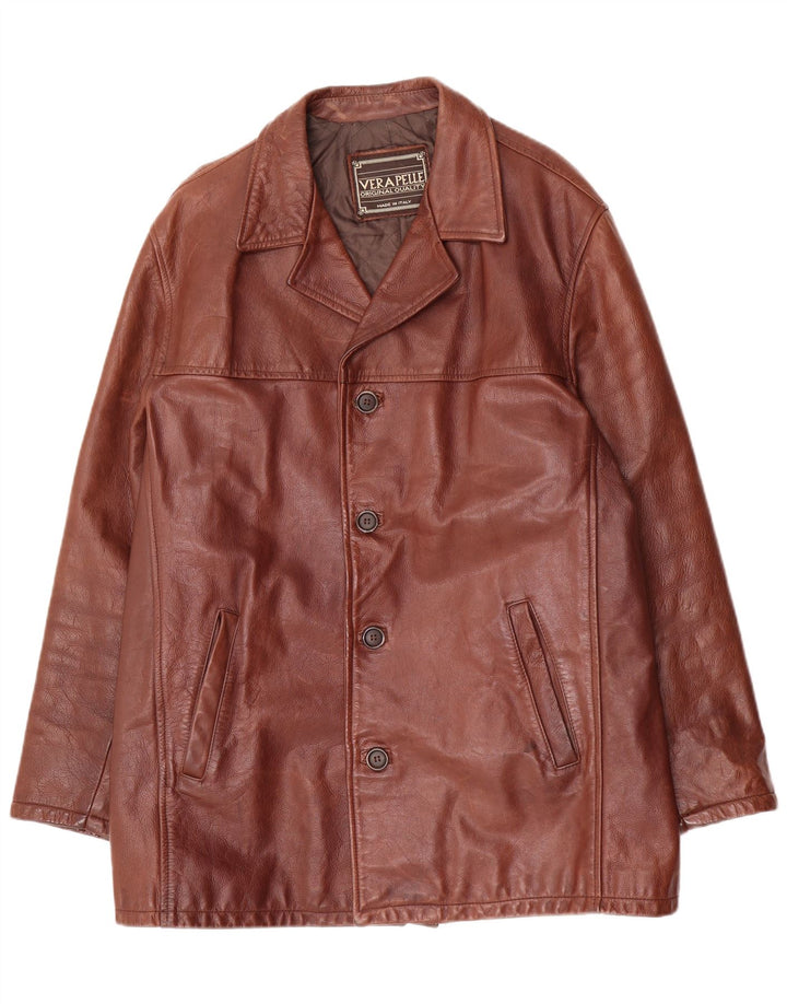 Vintage Herren Lederjacke UK 38 Mittelbraunes Leder