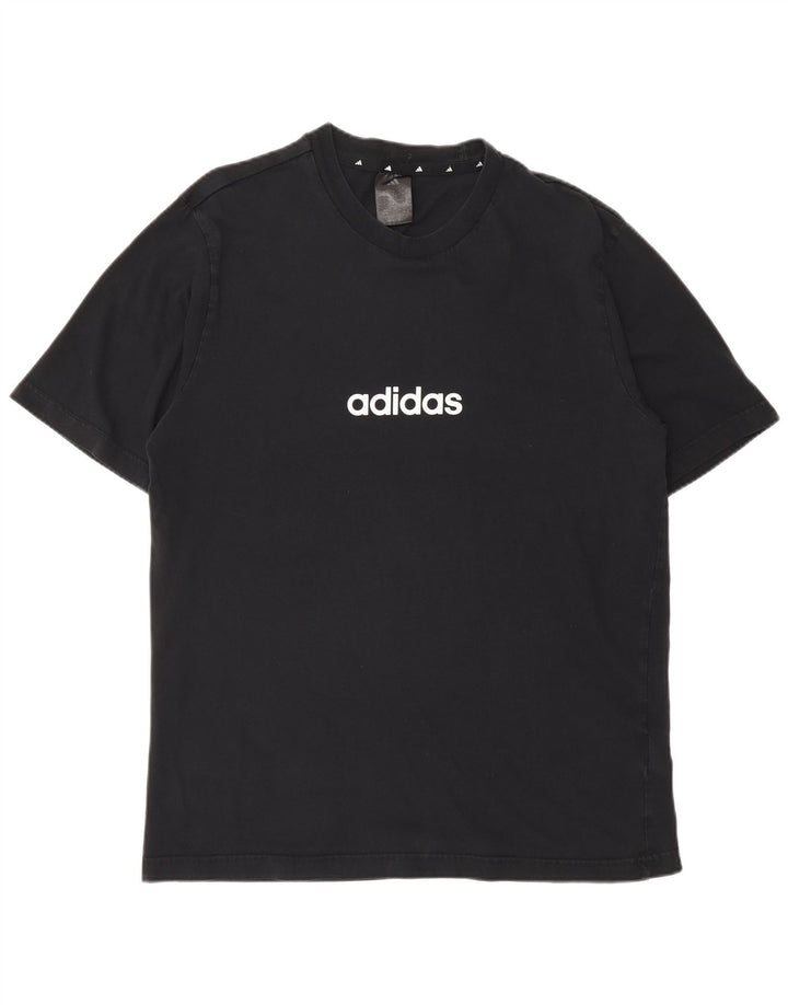 ADIDAS Herren Grafik T-Shirt Top Medium Schwarz Baumwolle
