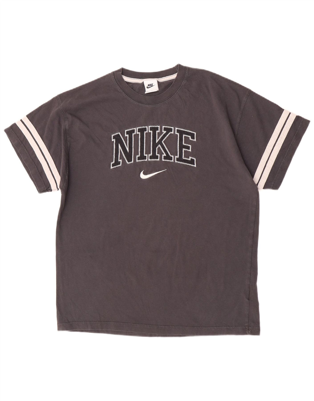Nike Herren-Grafik-T-Shirt aus mittelgrauer Colourblock-Baumwolle