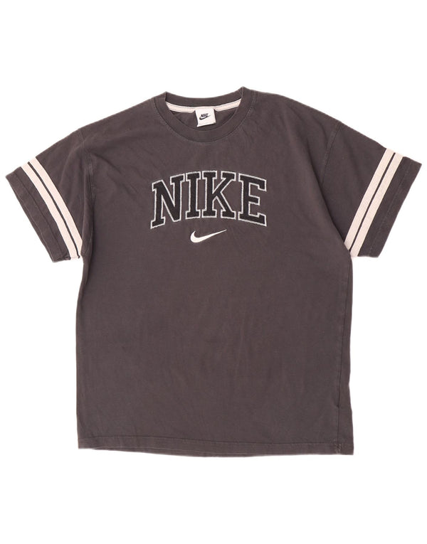 Nike Herren-Grafik-T-Shirt aus mittelgrauer Colourblock-Baumwolle