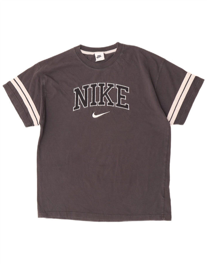 Nike Herren-Grafik-T-Shirt aus mittelgrauer Colourblock-Baumwolle