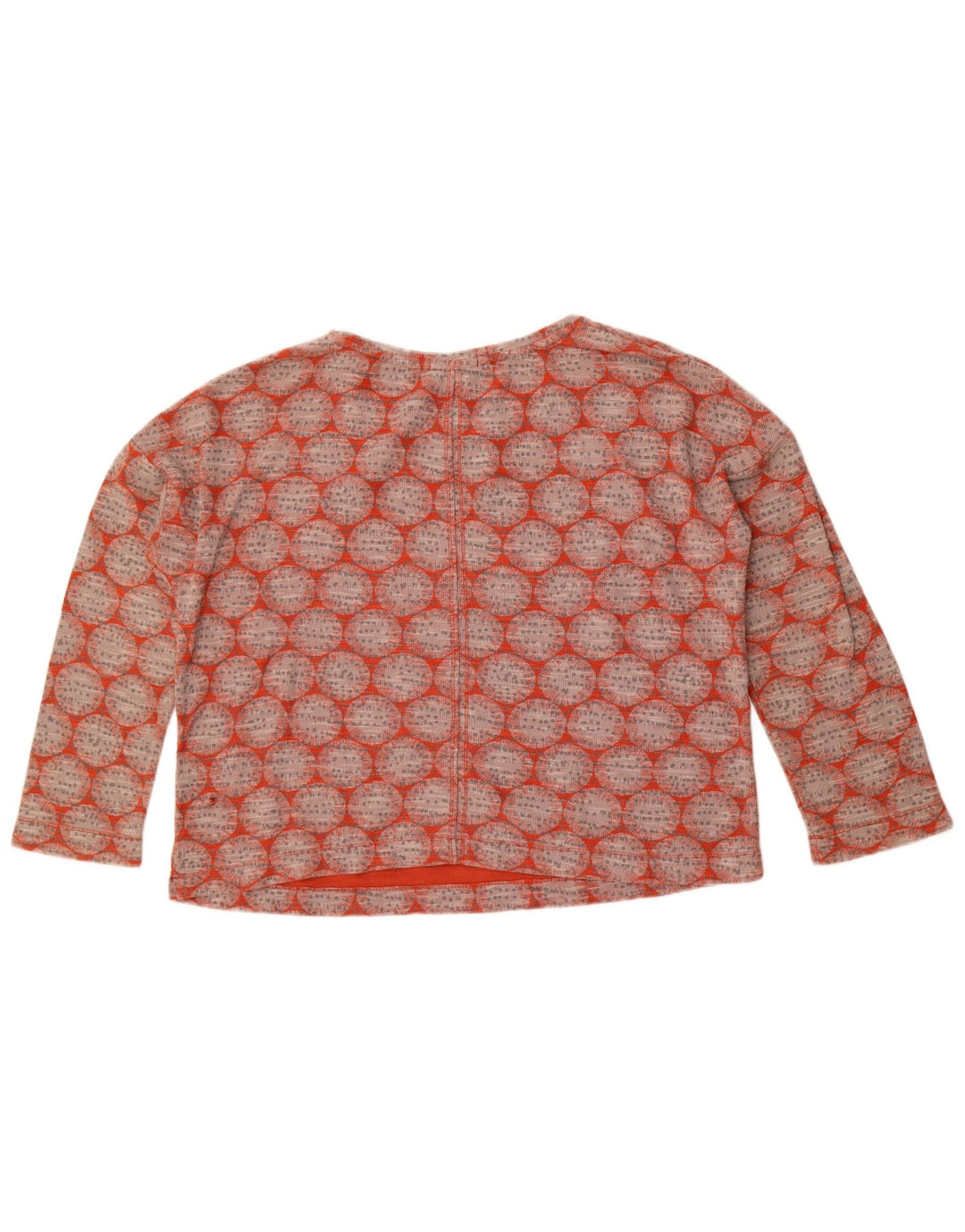 White Stuff Damen Crop Top Langarm UK 12 Mittelrot Geometrisch