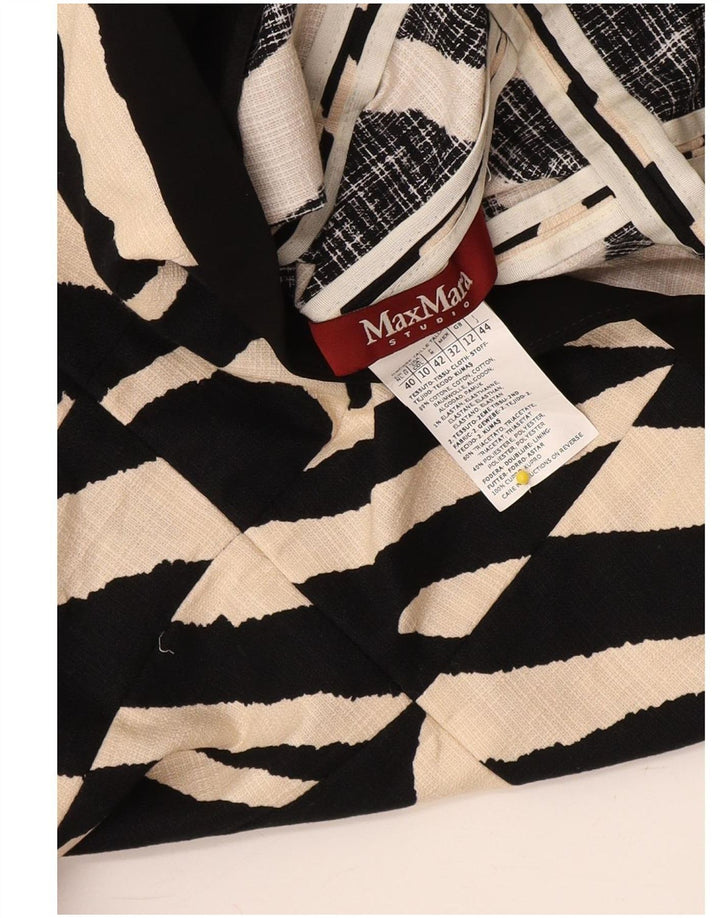 Max Mara Damen Crop Blazerjacke mit 3/4-Ärmeln, UK 12, Mittelschwarz