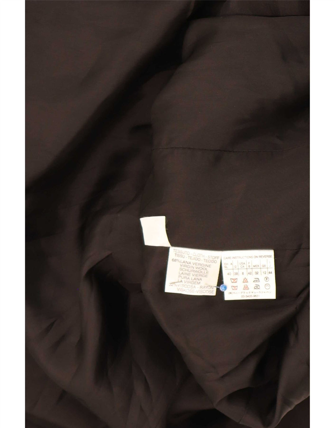 Marella Damenmantel UK 12 Mittelschwarz gestreifte Wolle