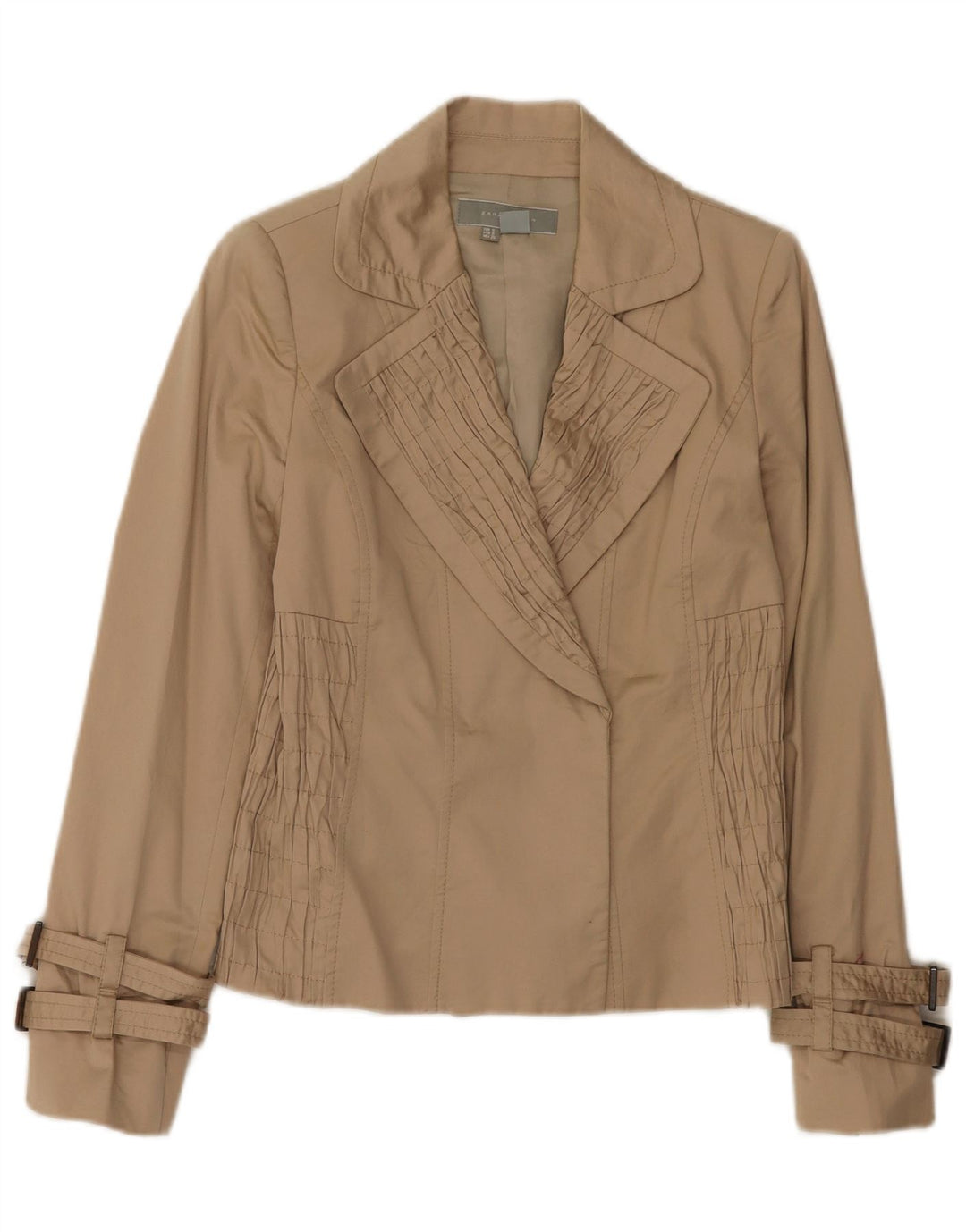 Offene Blazerjacke für Damen von Zara, Gr. 8, Größe S, Beige, Baumwolle