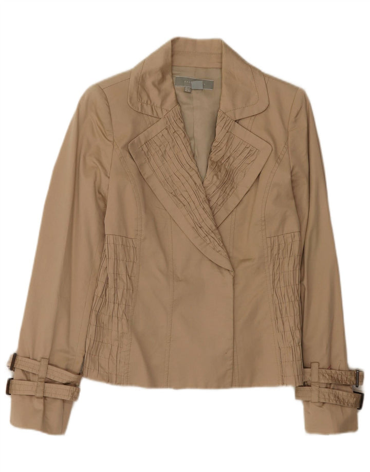 Offene Blazerjacke für Damen von Zara, Gr. 8, Größe S, Beige, Baumwolle