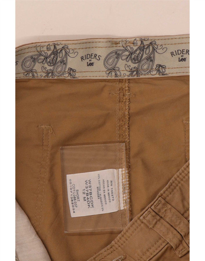 Lee Damen Freizeitshorts US 12 Large W34 Beige Baumwolle