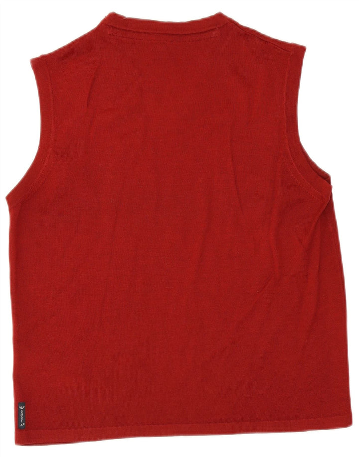 Armani Jeans Herren Weste Tank Top Medium Maroon Schurwolle